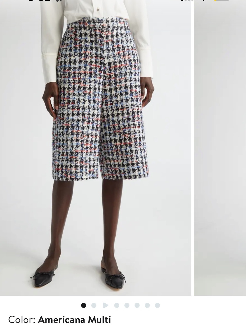 St. John Americana houndstooth Tweed eyelash Shorts longline Bermuda